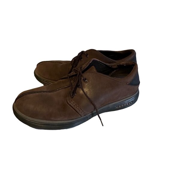 Merrell brown lace up air cushion size 12 oxford loafer main image 4